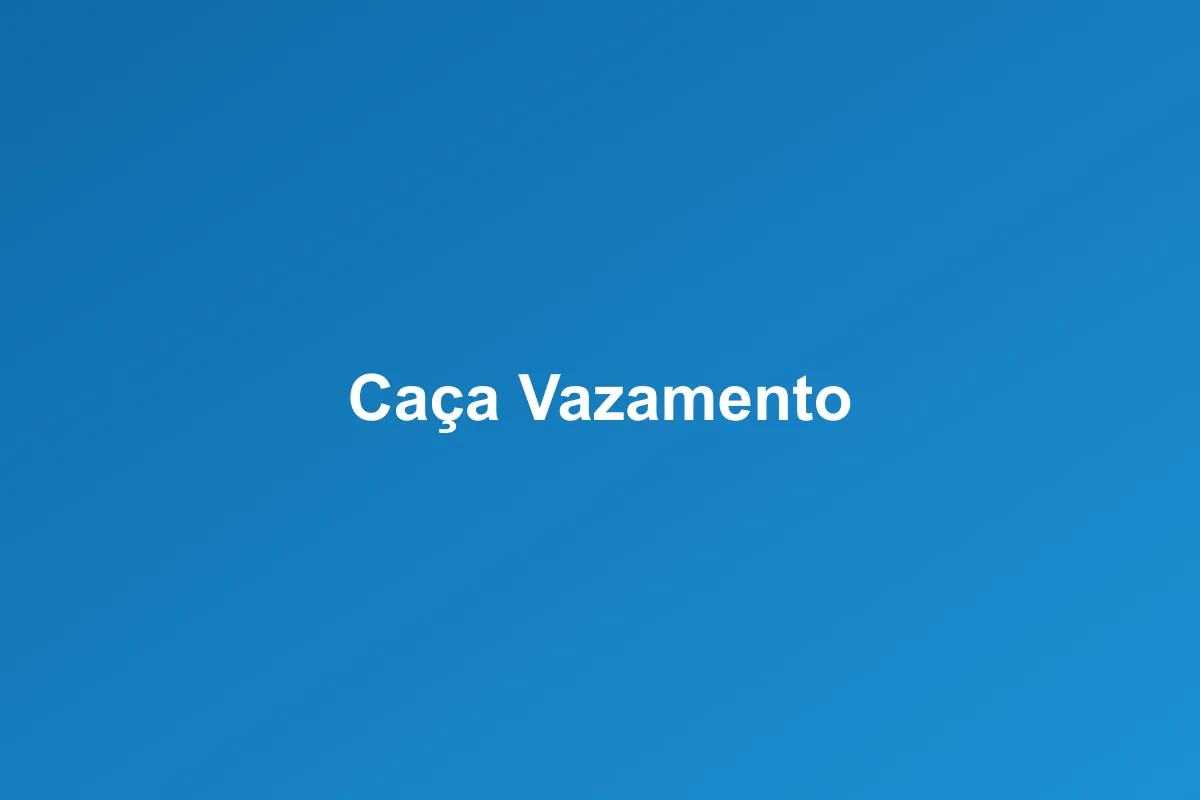 Caça vazamento em Uberlândia